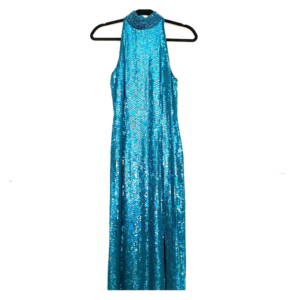 Mermaid colors—fitted sequin formal